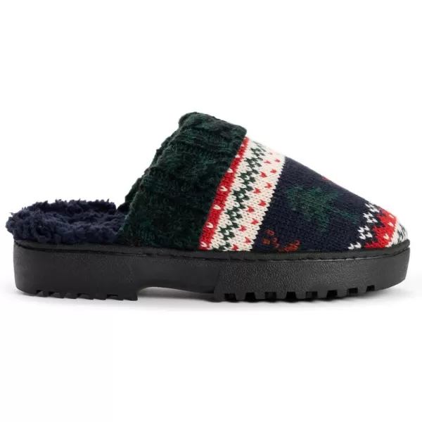 MUK LUKS Womens Minette SlippersNavy Deerfair Isle