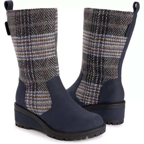 MUK LUKS Womens Norway Floro BootsNavy