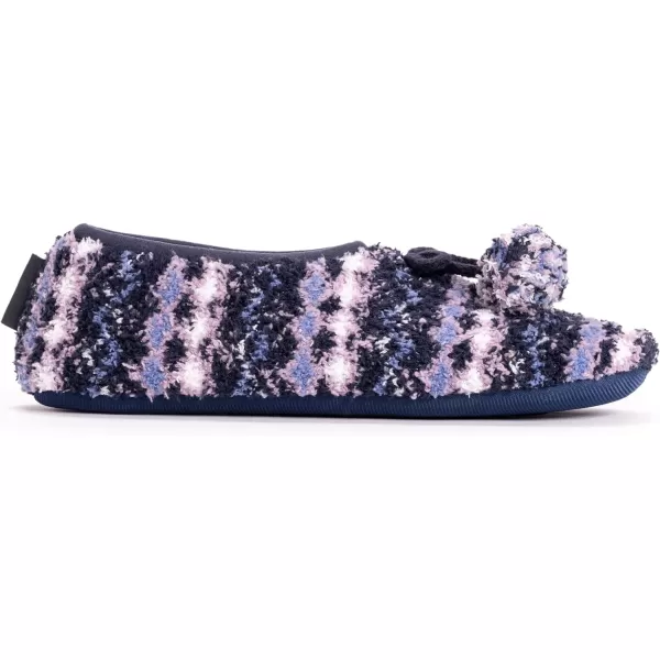 MUK LUKS Womens Novelty Ballerina Slipper SockNavyLavender