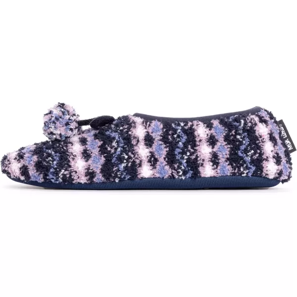 MUK LUKS Womens Novelty Ballerina Slipper SockNavyLavender