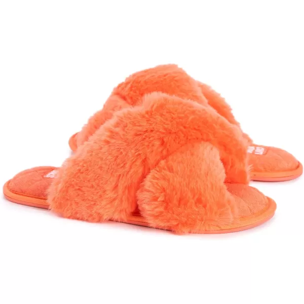 MUK LUKS Womens Perley Criss Cross SlipperCamelia Orange