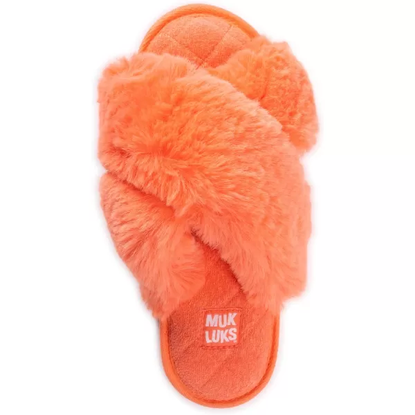 MUK LUKS Womens Perley Criss Cross SlipperCamelia Orange