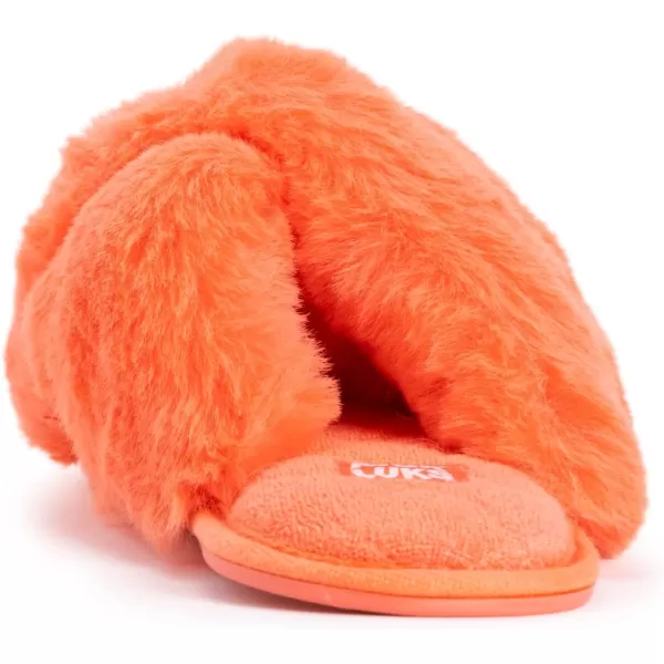 MUK LUKS Womens Perley Criss Cross SlipperCamelia Orange