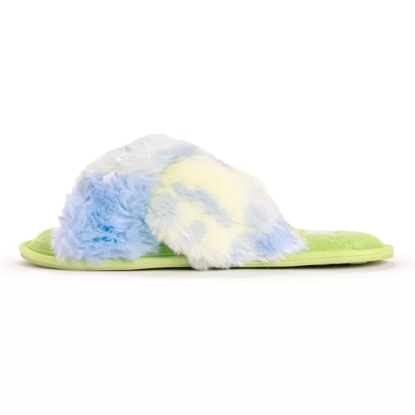 MUK LUKS Womens Perley Criss Cross SlipperGreen Tie Dye