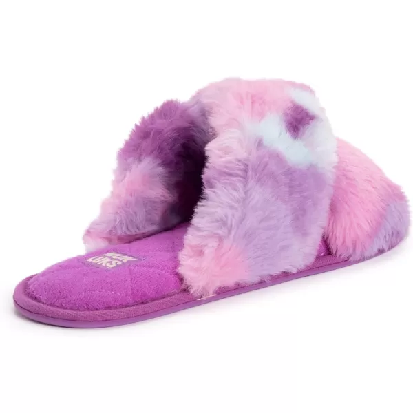 MUK LUKS Womens Perley Criss Cross SlipperPurple Tie Dye