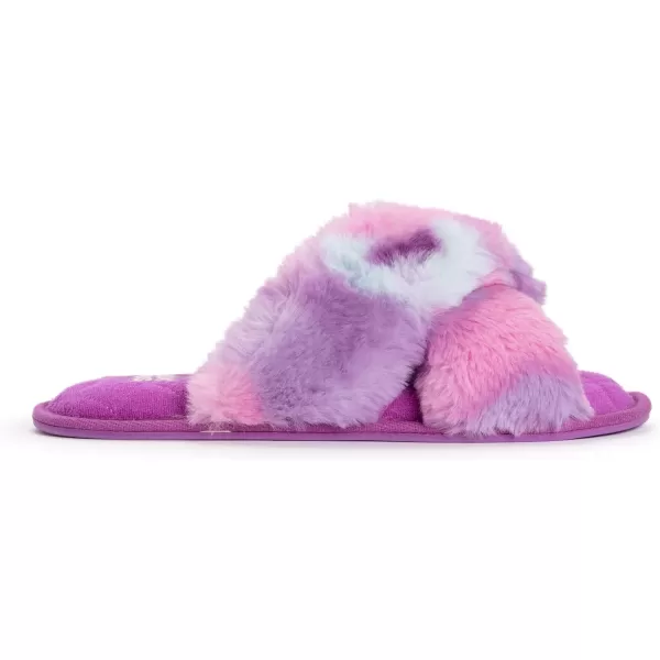 MUK LUKS Womens Perley Criss Cross SlipperPurple Tie Dye