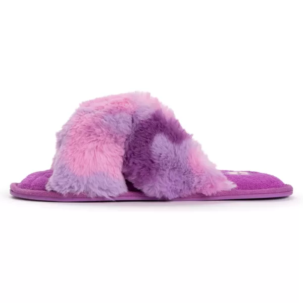 MUK LUKS Womens Perley Criss Cross SlipperPurple Tie Dye