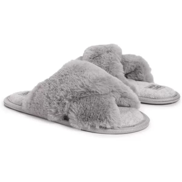 MUK LUKS Womens Perley CrissCross SlipperGrey