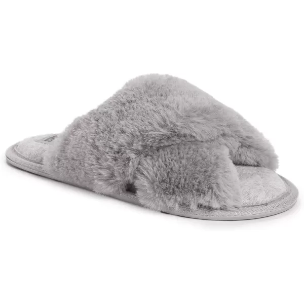 MUK LUKS Womens Perley CrissCross SlipperGrey