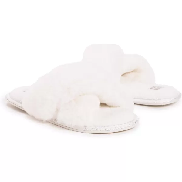 MUK LUKS Womens Perley CrissCross SlipperSnow White