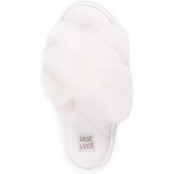 MUK LUKS Womens Perley CrissCross SlipperSnow White