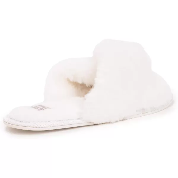 MUK LUKS Womens Perley CrissCross SlipperSnow White
