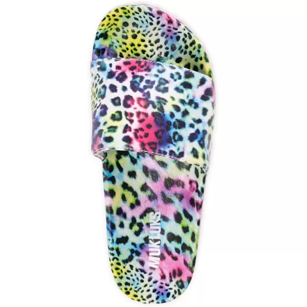 MUK LUKS Womens Pool Party Slide SandalNeonleopard