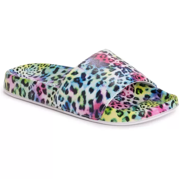 MUK LUKS Womens Pool Party Slide SandalNeonleopard