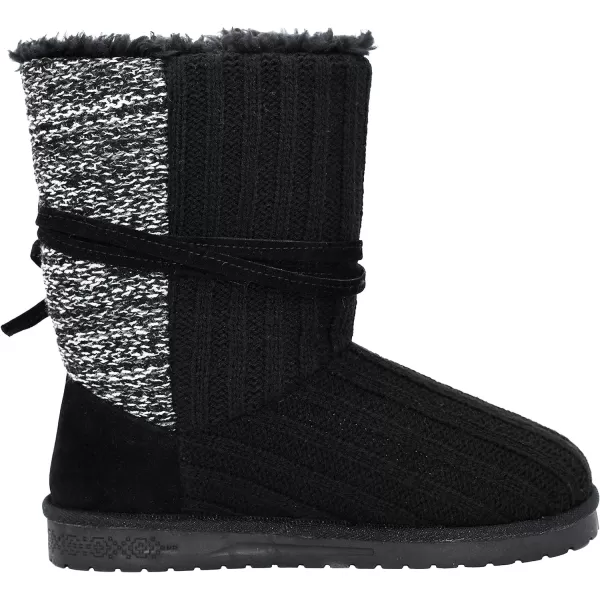 MUK LUKS Womens Pull on Fashion BootBlackGrey Marl