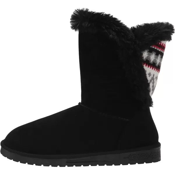 MUK LUKS Womens Pull on Fashion BootBlackRed