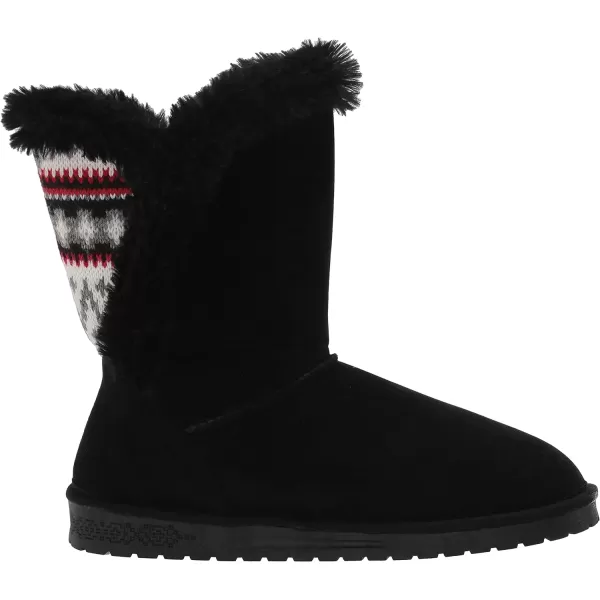 MUK LUKS Womens Pull on Fashion BootBlackRed