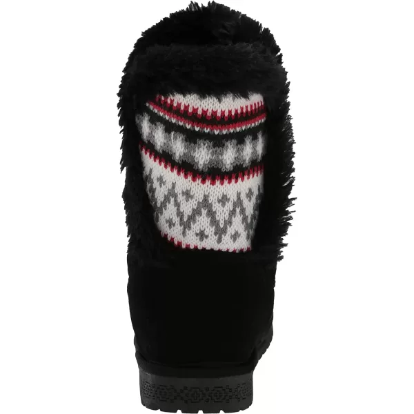 MUK LUKS Womens Pull on Fashion BootBlackRed