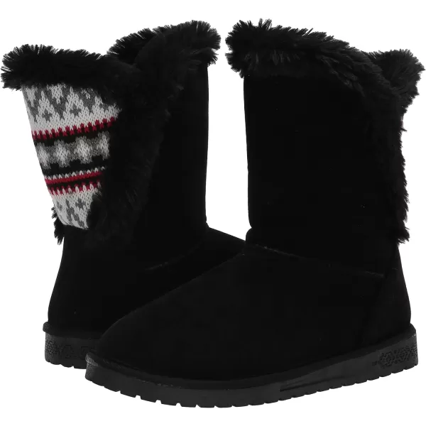 MUK LUKS Womens Pull on Fashion BootBlackRed