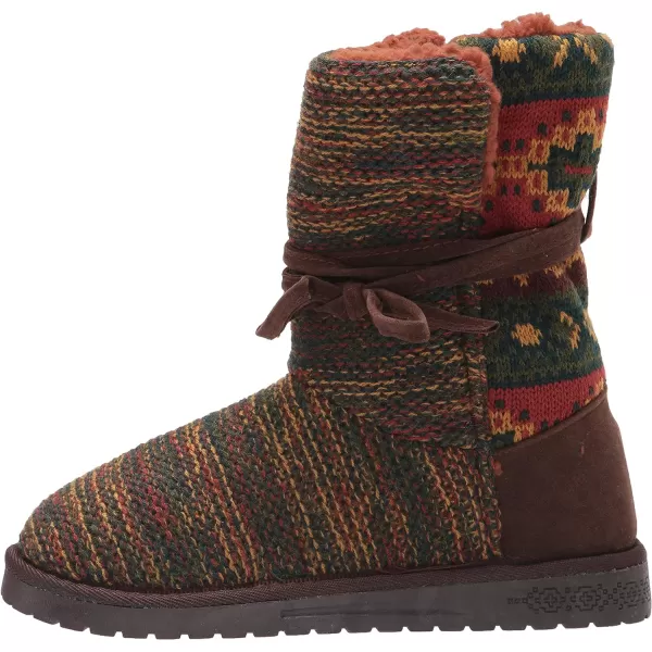 MUK LUKS Womens Pull on Fashion BootBrown Multi