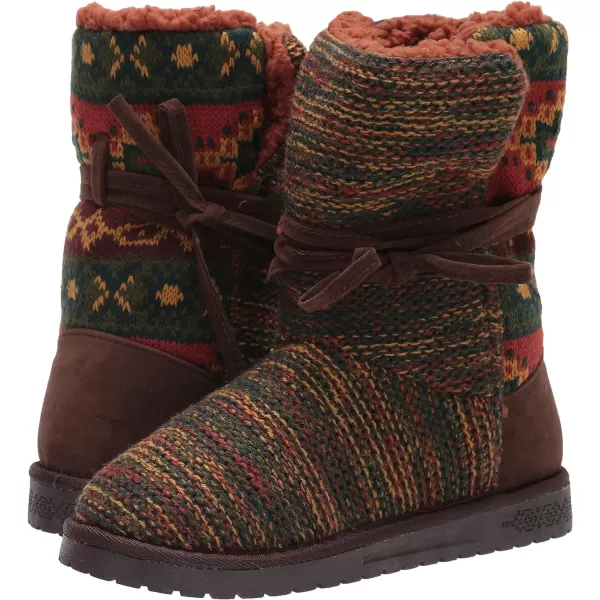 MUK LUKS Womens Pull on Fashion BootBrown Multi