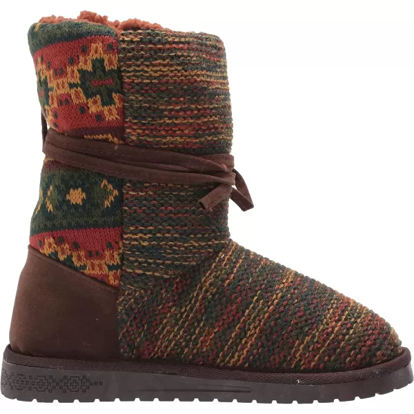 MUK LUKS Womens Pull on Fashion BootBrown Multi