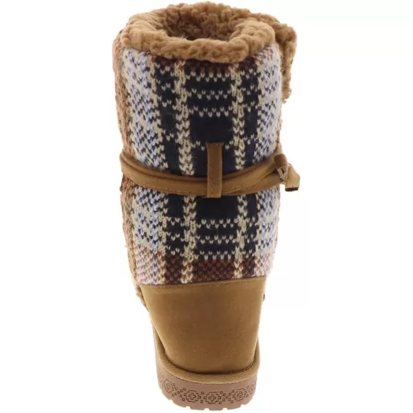 MUK LUKS Womens Pull on Fashion BootCamel Plaid