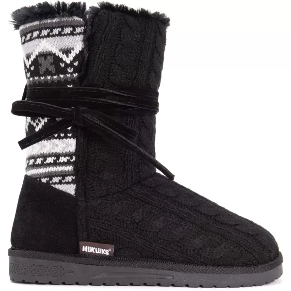 MUK LUKS Womens Pull on Fashion BootEbony