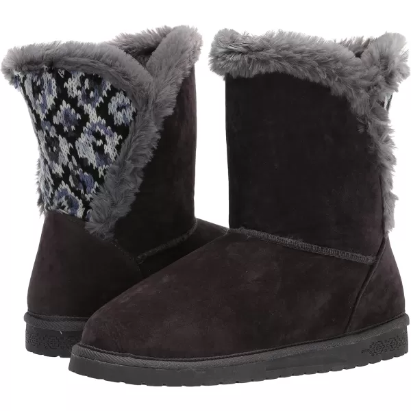 MUK LUKS Womens Pull on Fashion BootGreyBlue