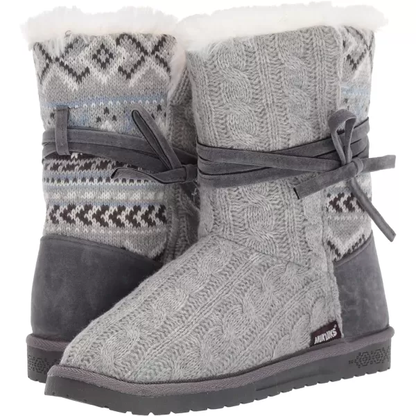 MUK LUKS Womens Pull on Fashion BootLight Grey