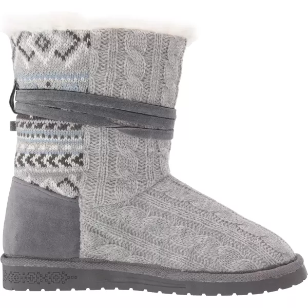 MUK LUKS Womens Pull on Fashion BootLight Grey