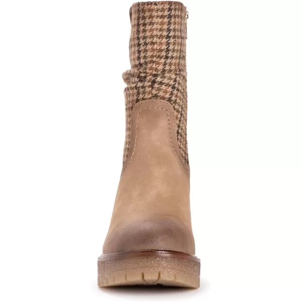 MUK LUKS Womens Riser Pop BootsHoundstooth Camel