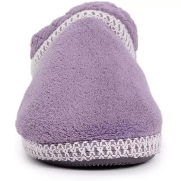 MUK LUKS Womens Rita Micro Chenille Full Foot SlippersLilacIvory