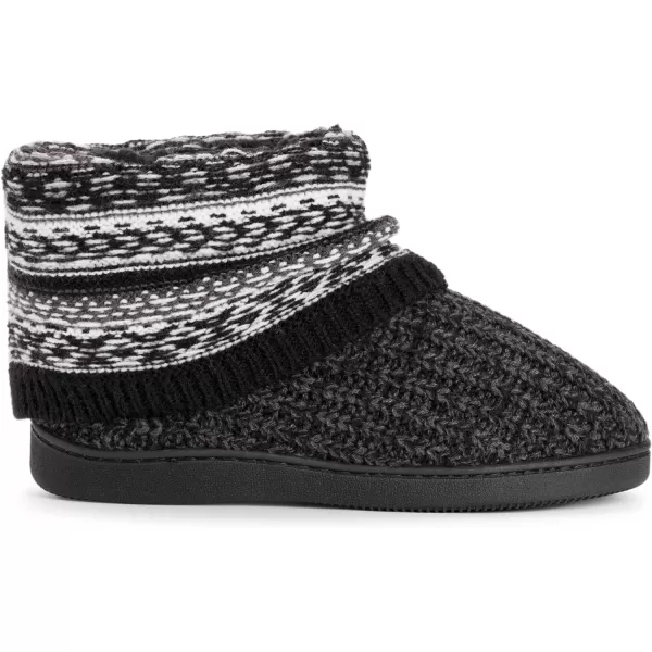 MUK LUKS Womens Rochelle SlippersBlackWhite Boho