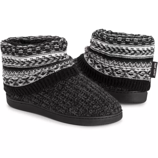 MUK LUKS Womens Rochelle SlippersBlackWhite Boho