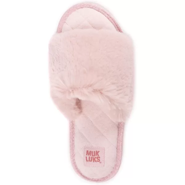 MUK LUKS Womens Sariah Slide SlipperSnow WhiteBlush