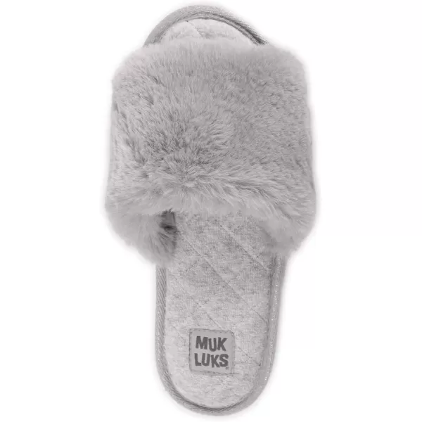 MUK LUKS Womens Sariah Slide SlipperSnow WhiteGrey