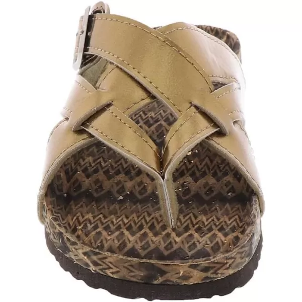 MUK LUKS Womens Shayna Terra Turf Flat SandalsBronze