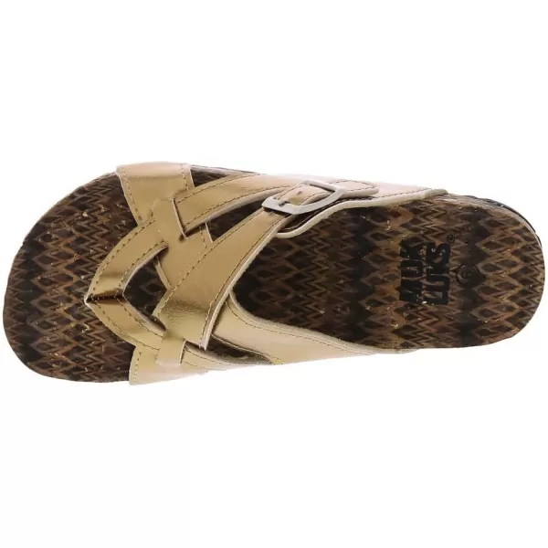 MUK LUKS Womens Shayna Terra Turf Flat SandalsBronze