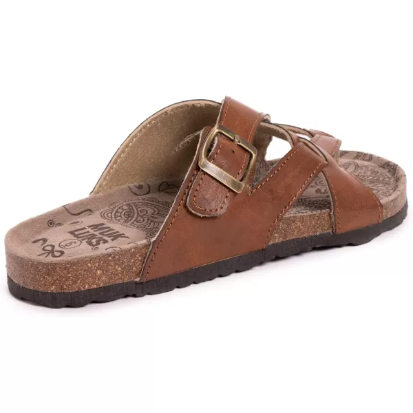 MUK LUKS Womens Shayna Terra Turf Flat SandalsChocolate