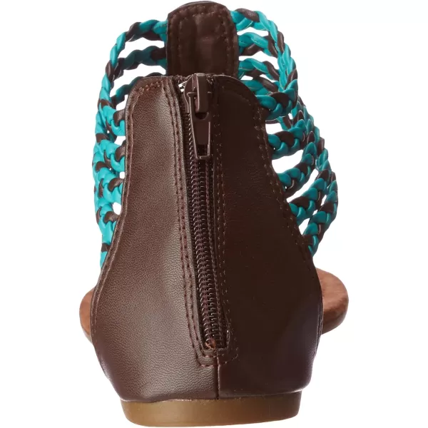 MUK LUKS Womens Sierra Braided Gladiator SandalTeal