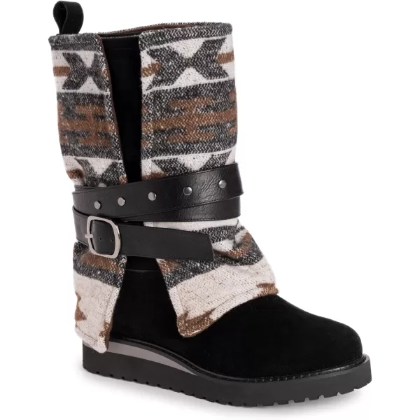 MUK LUKS Womens Slope Nikki BootsBlackBrown