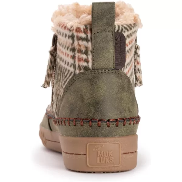 MUK LUKS Womens Street Richmond BootsOlive Plaid