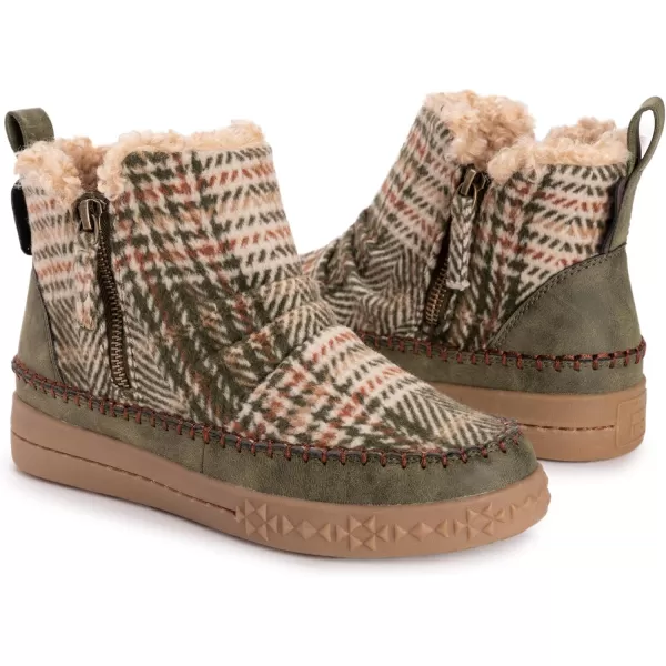 MUK LUKS Womens Street Richmond BootsOlive Plaid