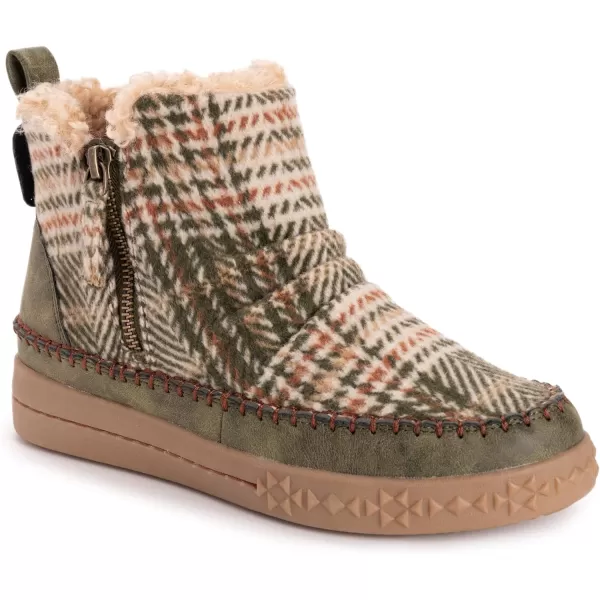 MUK LUKS Womens Street Richmond BootsOlive Plaid