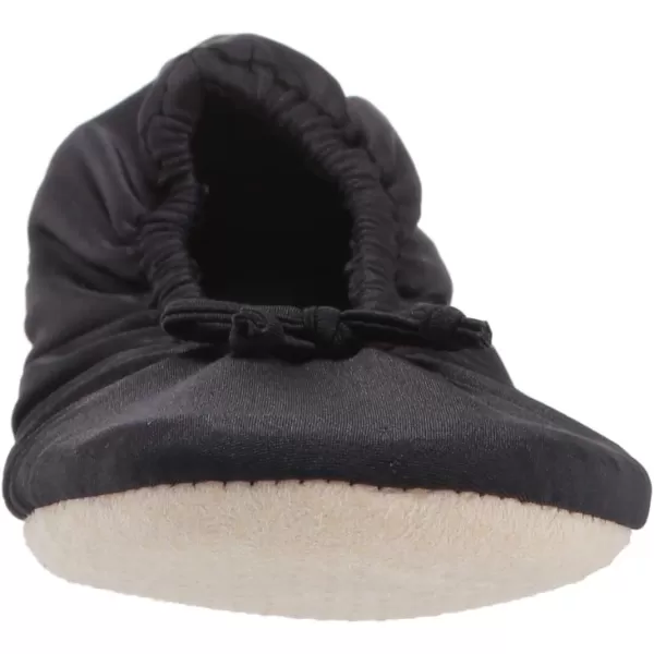 MUK LUKS Womens Stretch Satin Ballerina SlipperBlack