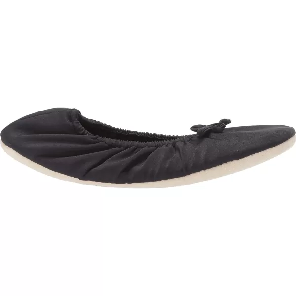 MUK LUKS Womens Stretch Satin Ballerina SlipperBlack