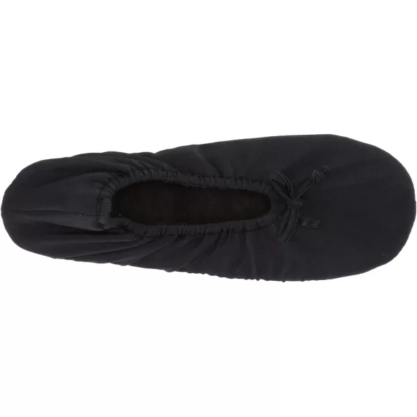 MUK LUKS Womens Stretch Satin Ballerina SlipperBlack