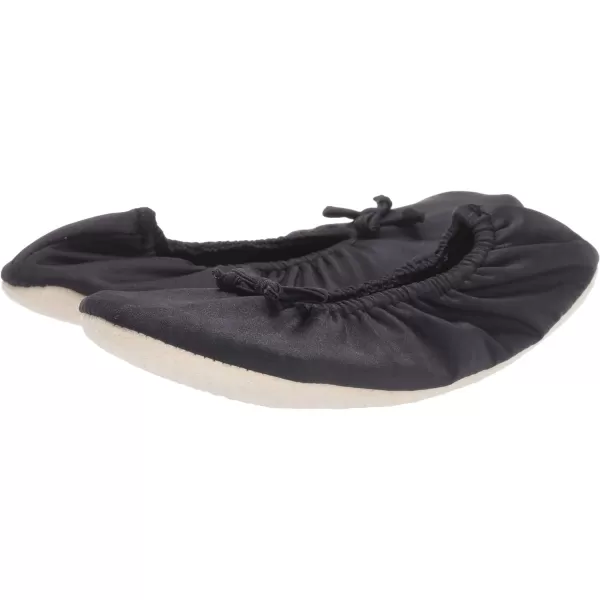 MUK LUKS Womens Stretch Satin Ballerina SlipperBlack