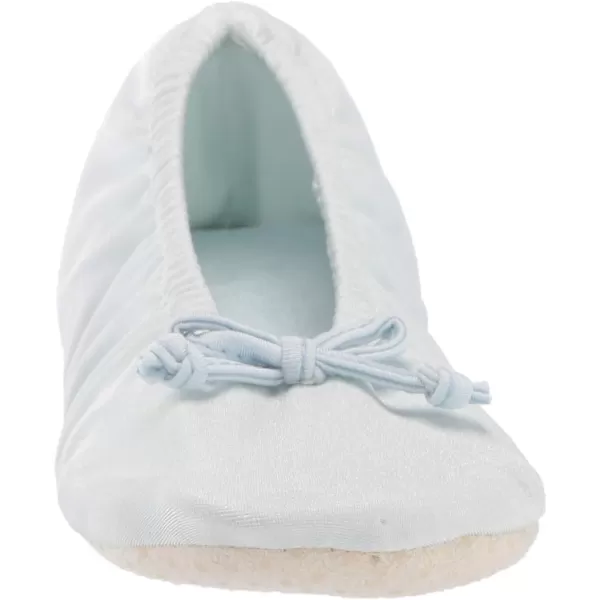 MUK LUKS Womens Stretch Satin Ballerina SlipperBlue